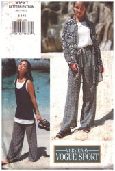 8951 EZ VOGUE LONG SHIRT,  JACKET, SHELL TOP,  LOOSE PANTS PATTERN 12-16, 18-22